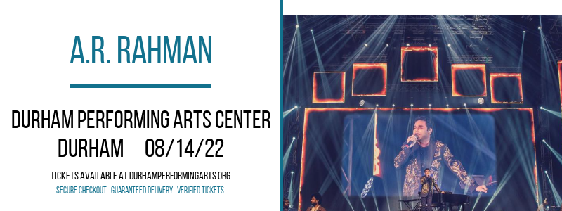 A.R. Rahman at Durham Performing Arts Center