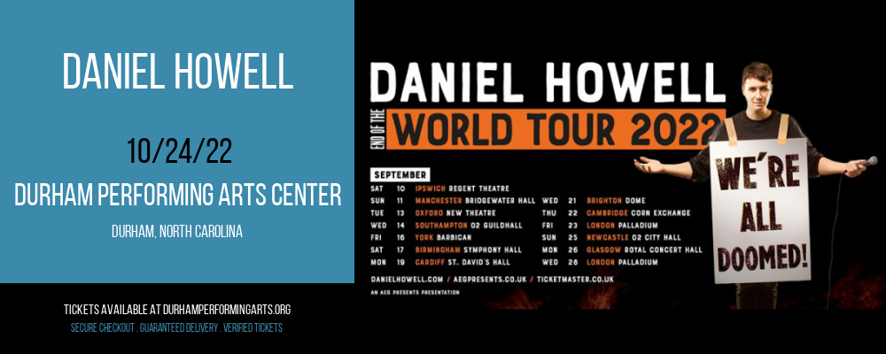Daniel Howell at Durham Performing Arts Center tickets Daniel Howell at Durham Performing Arts Center
