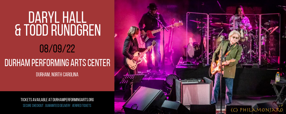 Daryl Hall & Todd Rundgren at Durham Performing Arts Center tickets Daryl Hall & Todd Rundgren at Durham Performing Arts Center