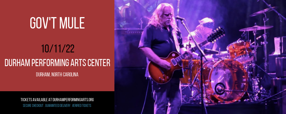 Gov't Mule at Durham Performing Arts Center tickets Gov't Mule at Durham Performing Arts Center