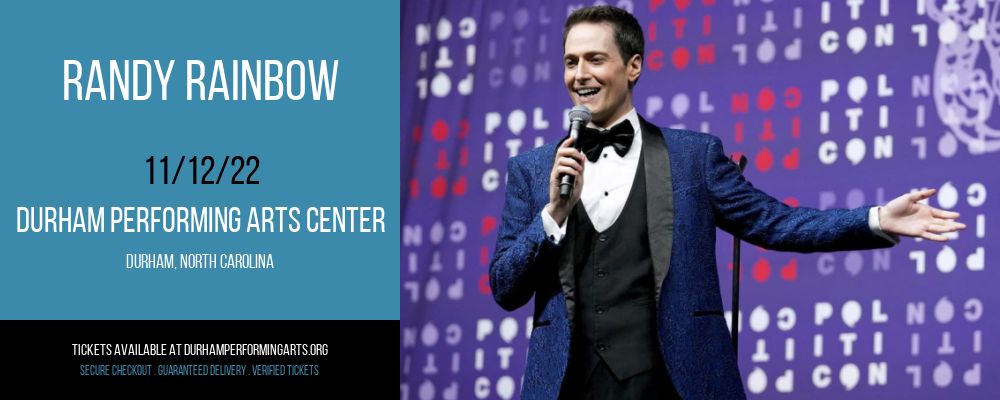 Randy Rainbow at Durham Performing Arts Center tickets Randy Rainbow at Durham Performing Arts Center
