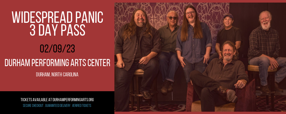 Widespread Panic - 3 Day Pass at Durham Performing Arts Center tickets Widespread Panic - 3 Day Pass at Durham Performing Arts Center